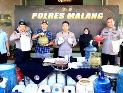 Polres Malang Berhasil Bongkar Produksi Arak Ilegal di Bantur, Terendus Lewat Layanan 110