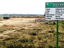 Dugaan Material Ilegal Mengiringi Pengurukan Lapangan Desa Mori Kecamatan Trucuk