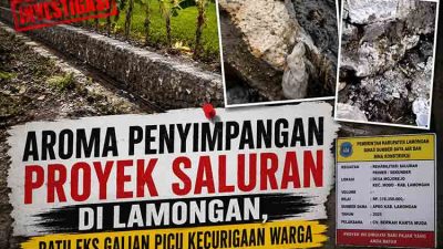 Material Bekas Dipakai, Proyek Rehabilitasi di LAroma Penyimpangan Proyek Saluran di Lamongan, Batu Eks Galian Picu Kecurigaan Wargaamongan Berpotensi Langgar UU Jasa Konstruksi