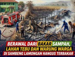 Kebakaran Lahan di Jatipandak Lamongan Merembet ke Permukiman, Warga dan Petugas Padamkan Api