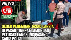 Gerak Cepat Layanan 110 Polres Lamongan Evakuasi Jenazah Pria Tua di Depan Toko Emas