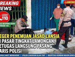 Gerak Cepat Layanan 110 Polres Lamongan Evakuasi Jenazah Pria Tua di Depan Toko Emas