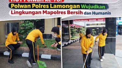 Sambut HUT Ke-78, Srikandi Polres Lamongan Kompak Percantik Mako demi Layanan Prima