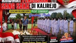 Khidmat Penurunan Sang Saka di Kalirejo, Sekcam Bojonegoro Pecut Semangat Generasi Muda