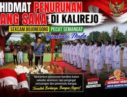 Khidmat Penurunan Sang Saka di Kalirejo, Sekcam Bojonegoro Pecut Semangat Generasi Muda