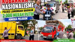 Aksi Simpatik HUT ke-81 RI, Polres Lamongan Sasar Warga yang Belum Pasang Bendera