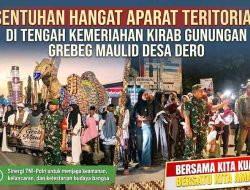 Sentuhan Hangat Aparat Teritorial di Tengah Kemeriahan Kirab Gunungan Grebeg Maulid Desa Dero