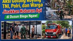 Aksi Gotong Royong TNI, Polri, dan Warga Jinakkan Kobaran Api di Dusun Blego Ngawi