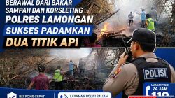 Berawal dari Bakar Sampah dan Korsleting, Polres Lamongan Sukses Padamkan Dua Titik Api