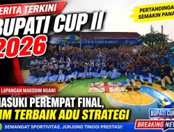 Bupati Cup II 2026 di Lapangan Makodim Ngawi Masuki Perempat Final, Tim Terbaik Adu Strategi