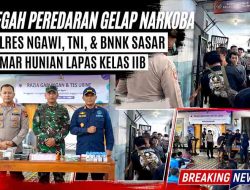 Cegah Peredaran Gelap Narkoba, Polres Ngawi, TNI, dan BNNK Sasar Kamar Hunian Lapas Kelas IIB