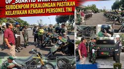 Gelar Opsgaktib Wira Keris, Subdenpom Pekalongan Pastikan Kelayakan Kendaraan Personel TNI