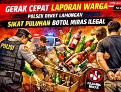 Operasi KRYD Polres Lamongan: Puluhan Botol Minuman Beralkohol di Deket Diamankan