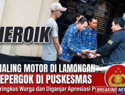 Kepergok Beraksi di Puskesmas, Maling Motor di Lamongan Diringkus Warga dan Diganjar Apresiasi Polisi