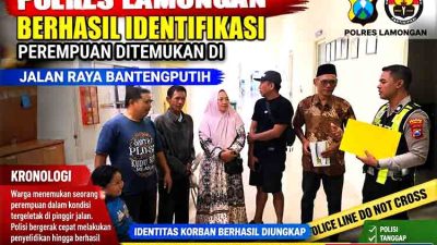 Polres Lamongan Identifikasi Perempuan yang Ditemukan di Jalan Raya Bantengputih