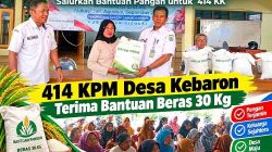 Sinergi Pemdes Kebaron dan SLRT Kecamatan Sukses Salurkan Bantuan Pangan untuk 414 KK