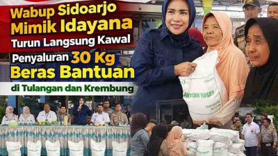 Senyum Warga Sidoarjo Terima 30 Kg Beras Bantuan Pemerintah, Wabup Mimik: Manfaatkan untuk Keluarga