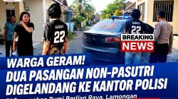 Warga Perumahan Bumi Berlian Raya Lamongan Geram, Dua Pasangan Non-Pasutri Digelandang ke Kantor Polisi