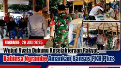 Wujud Nyata Dukung Kesejahteraan Rakyat, Babinsa Ngrambe Amankan Bansos PKH Plus