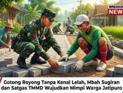 Gotong Royong Tanpa Kenal Lelah, Mbah Sugiran dan Satgas TMMD Wujudkan Mimpi Warga Jatipuro