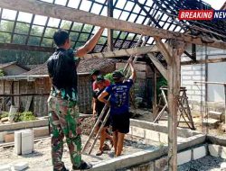 TMMD ke-130 Kodim Ngawi: Kayu Lapuk Diganti Baru, Rumah Kasiyem Kian Nyaman dan Aman