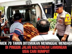 Warga Kalitengah Lamongan Digemparkan Penemuan Jenazah Lansia di Tepi Jalan Desa