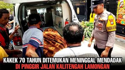 Warga Kalitengah Lamongan Digemparkan Penemuan Jenazah Lansia di Tepi Jalan Desa