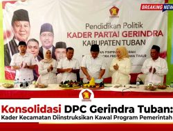 Konsolidasi DPC Gerindra Tuban: Kader Kecamatan Diinstruksikan Kawal Program Pemerintah