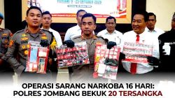 Bongkar Modus Ranjau, Polres Jombang Ringkus 20 Pengedar Narkoba dan Okerbaya Selama Dua Pekan