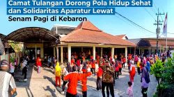 Kompak! Forkopimka dan Pemdes se-Tulangan Olahraga Bersama di Pendopo Desa Kebaron