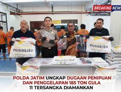 Polda Jatim Ungkap Dugaan Penipuan dan Penggelapan 185 Ton Gula, 11 Tersangka Diamankan