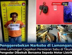 Polres Lamongan Gagalkan Peredaran Sabu di Tikung, Pengedar Dibekuk Bersama Sepeda Motor Listrik