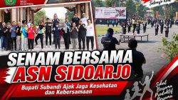 Perkuat Kekompakan, Bupati Subandi Pimpin Senam Bersama Ribuan Pegawai Pemkab Sidoarjo