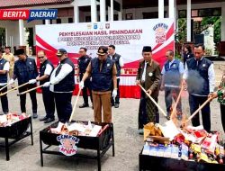 Selamatkan Kas Negara Rp600 Juta, Operasi Gabungan Lamongan dan Bea Cukai Gresik Hancurkan Rokok Ilegal